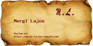 Mergl Lajos névjegykártya